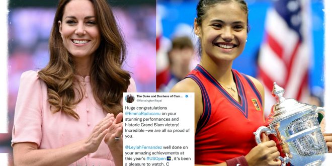 Duchess Kate And The Queen Share Heartfelt Congratulations To US Open Winner Emma Raducanu