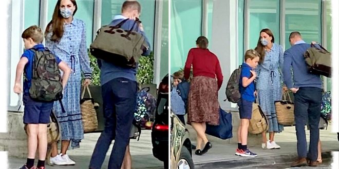 William And Kate Have Been Spotted At Heathrow Airport with George, Charlotte And Louis