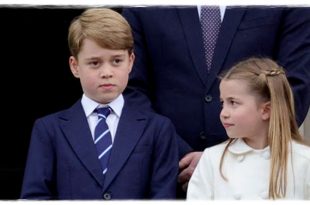 Princess Charlotte Corrects Prince George's Posture During The National Anthem