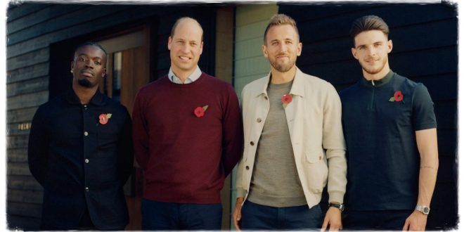 Prince William Chat With Harry Kane And Declan Rice Ahead Of Qatar 2022