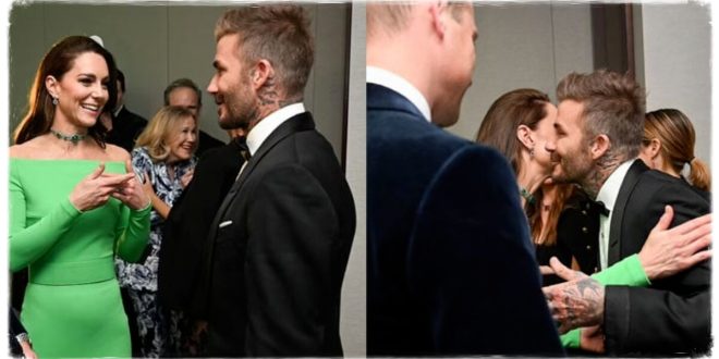 Princess Kate Kiss And Hugs David Beckham At The Earthshot Prize Ceremony