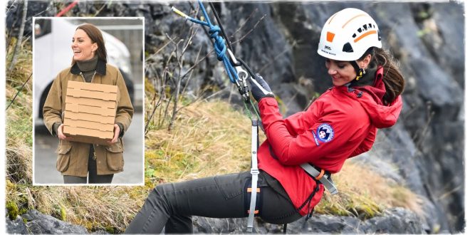 Kate Middleton Wore £8 Earrings And A £600 Jacket To Impressively Abseil Down A Mountain And Deliver Pizza