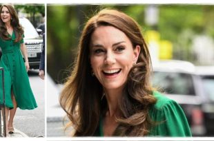Princess Kate Meets Students In London Wearing Green Suzannah London Dress And £11 Earrings From Accessorize