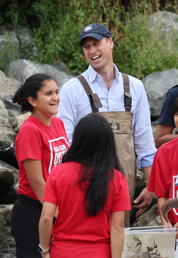 Prince William was spotted in New York wading into water in Manhattan as he visited the Billion Oyster Project in the city