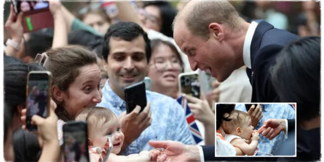 Adorable Baby Bites Prince William's Finger As He Arrived in Singapore For Earthshot