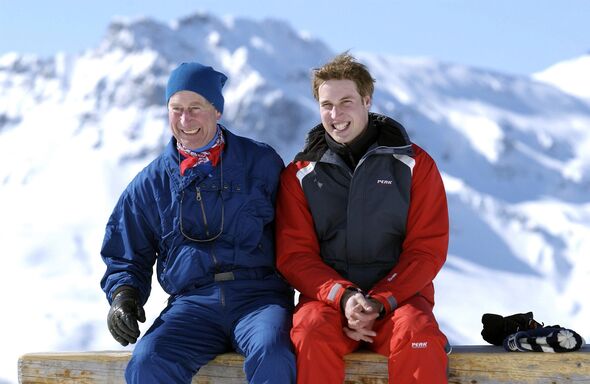 king charles and prince william on the ski slopes