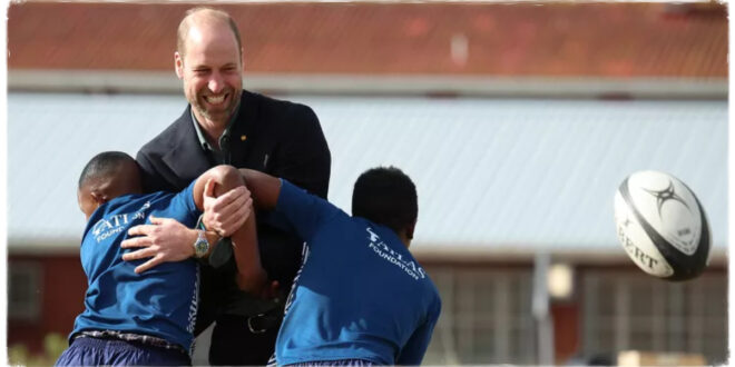 Prince William Displays Impressive Rugby Skills During Solo School Visit in Cape Town