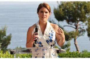 Princess Eugenie speaking at her major announcement event following her mother Sarah Ferguson’s revelation