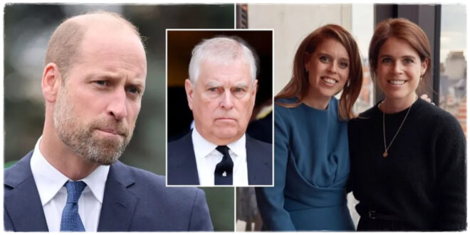 Prince William appearing thoughtful amid reports he’s avoiding talks about Prince Andrew’s exit to protect Beatrice and Eugenie