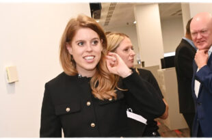 Princess Beatrice wearing a chic Zara blazer while attending an event at a luxury hotel in Riyadh