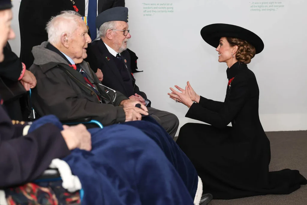 Kate Middleton speaks with veterans on Armistice Day