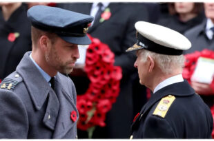 Prince William and King Charles appearing serious amid reports of tension following a bold royal request