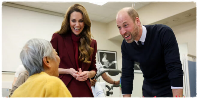 Princess Kate and Prince William during a surprise visit showing support for NHS staff