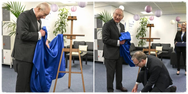 King Charles during a public appearance where a humorous moment caused laughter among fellow royals