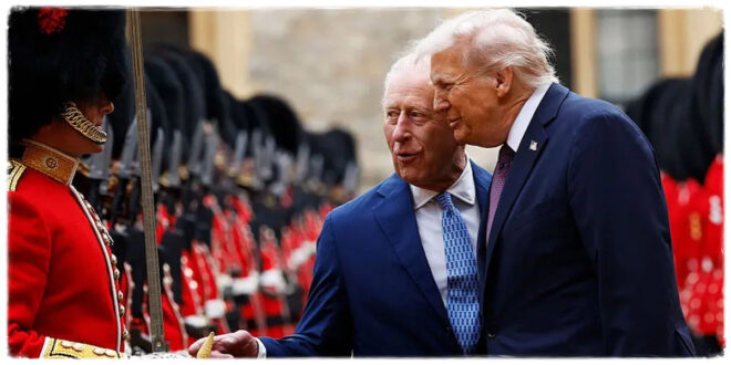 King Charles during an official engagement amid debate about his potential US state visit