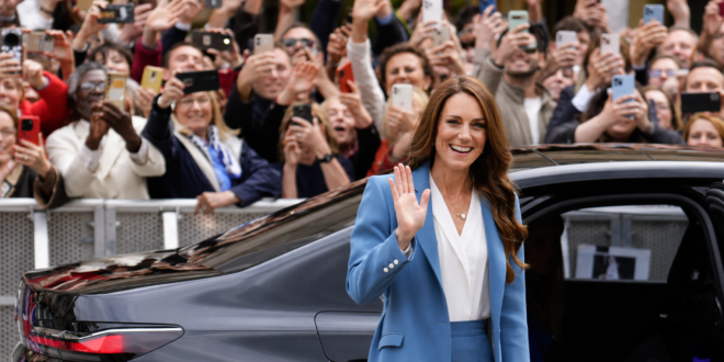 Princess Kate smiling during her Italy visit after revealing her new Italian name