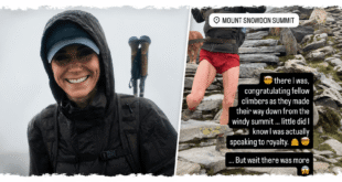 Princess Kate hiking in the mountains wearing outdoor clothing during her latest adventure