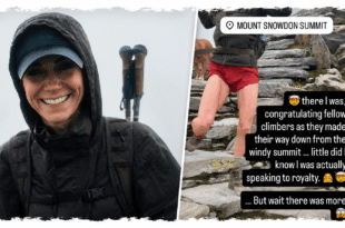 Princess Kate hiking in the mountains wearing outdoor clothing during her latest adventure