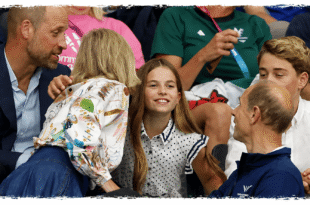 Princess Charlotte sharing a warm moment with Duchess Sophie during a royal event