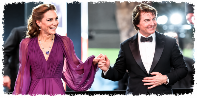 Tom Cruise with Princess Kate and Prince William at the Digger premiere in London
